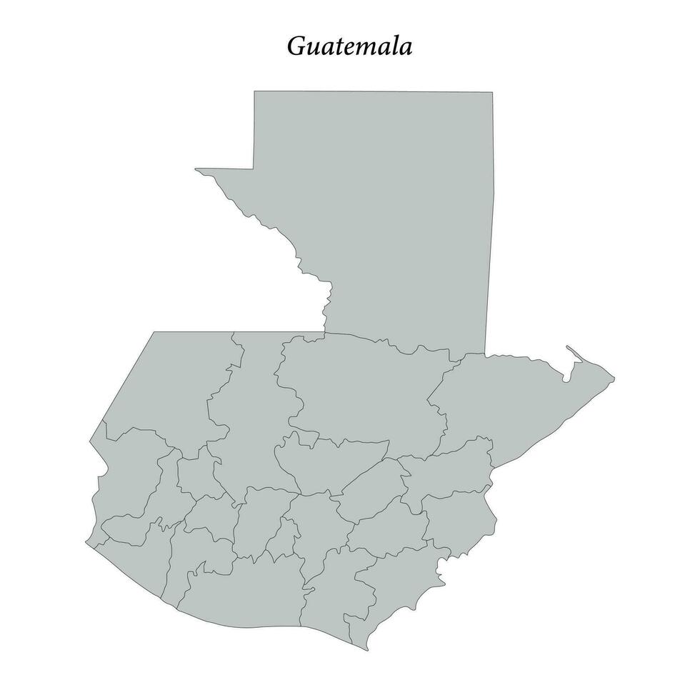 simples plano mapa do Guatemala com fronteiras vetor