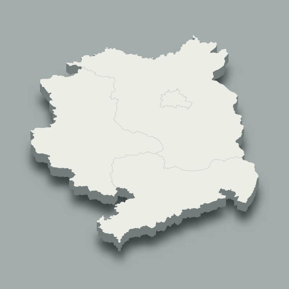 3d isométrico mapa Oriental região do Alemanha vetor