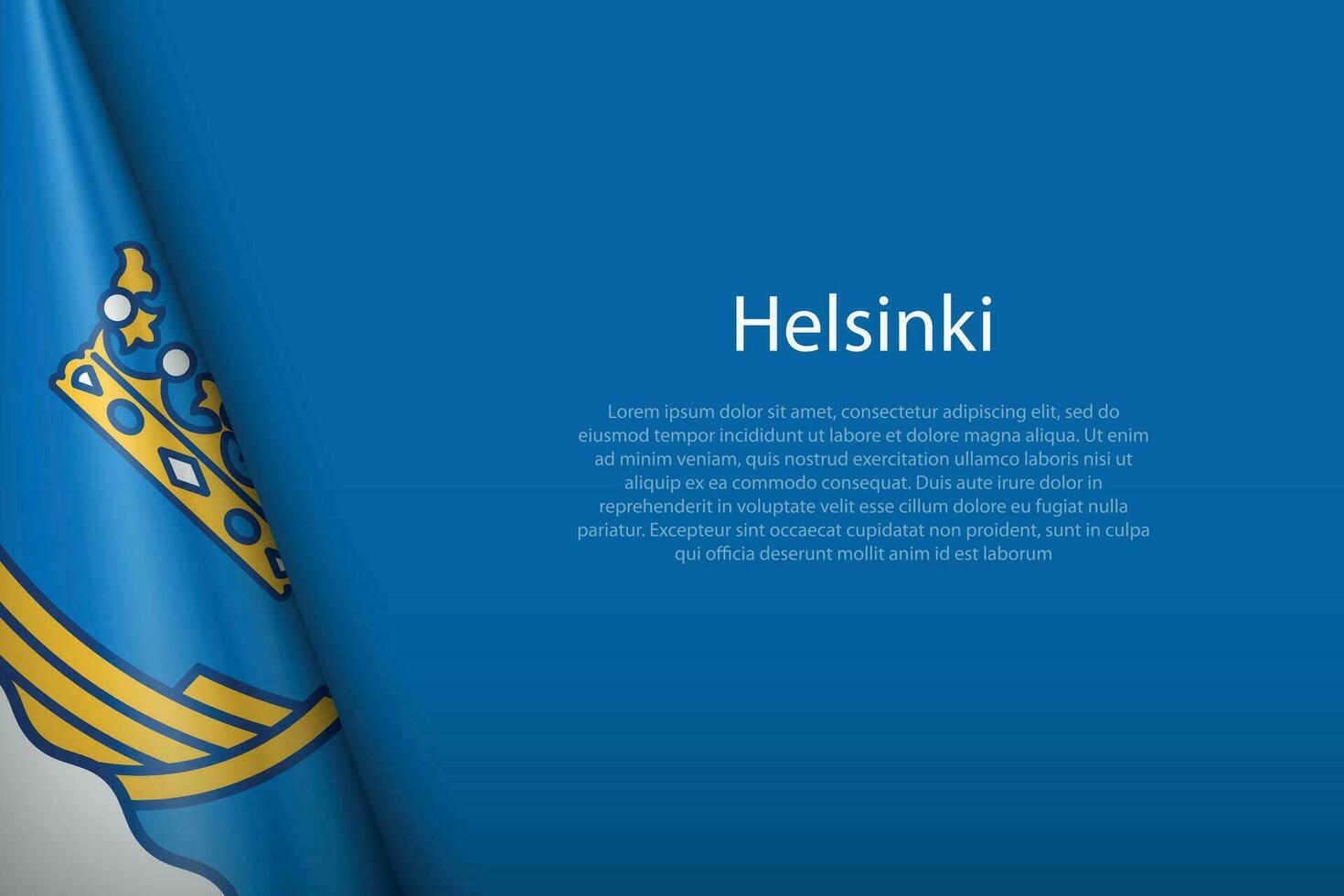 3d bandeira do helsinque, é uma cidade do Finlândia vetor