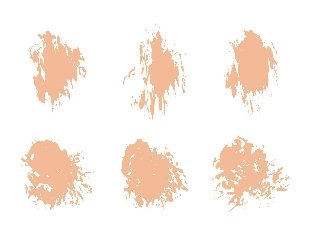 cor do a ano 2024 pêssego penugem amostra vetor pintura escova local mão pintado na moda cor fundo tinta rabisco dab clipart conjunto