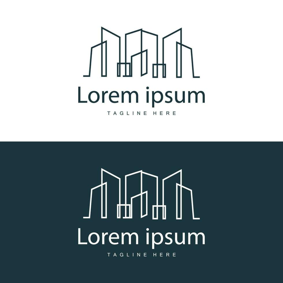 moderno cidade construção logotipo projeto, luxuoso e simples urbano arquitetura vetor