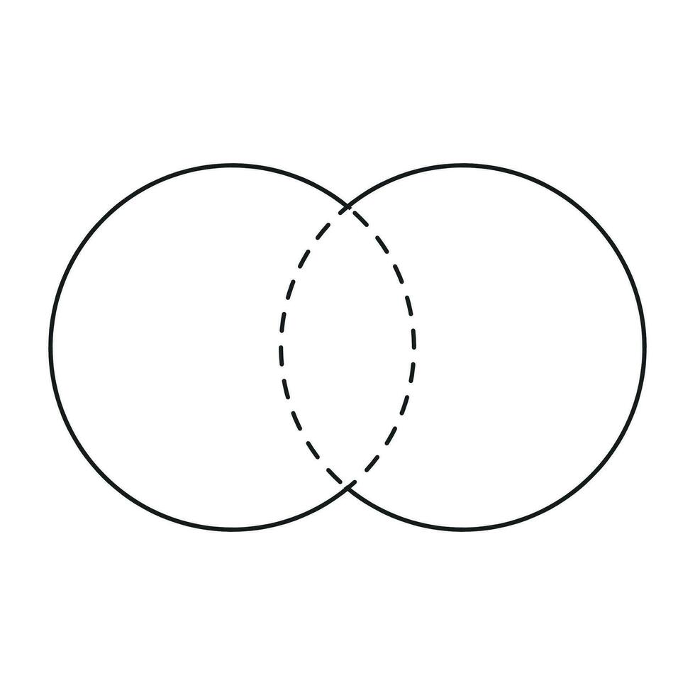 interseção do dois conjuntos Venn diagrama vetor