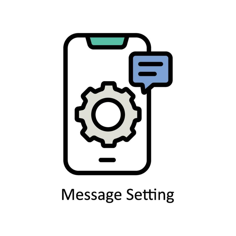 mensagem configuração vetor preenchidas esboço ícone Projeto ilustração. o negócio e gestão símbolo em branco fundo eps 10 Arquivo