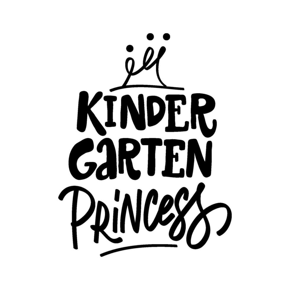 Jardim da infância princesa - caligrafia frase vetor
