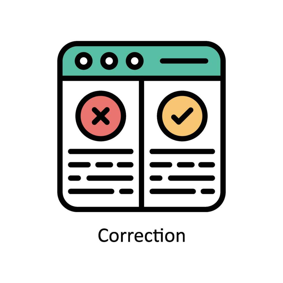 correção vetor preenchidas esboço ícone Projeto ilustração. o negócio e gestão símbolo em branco fundo eps 10 Arquivo