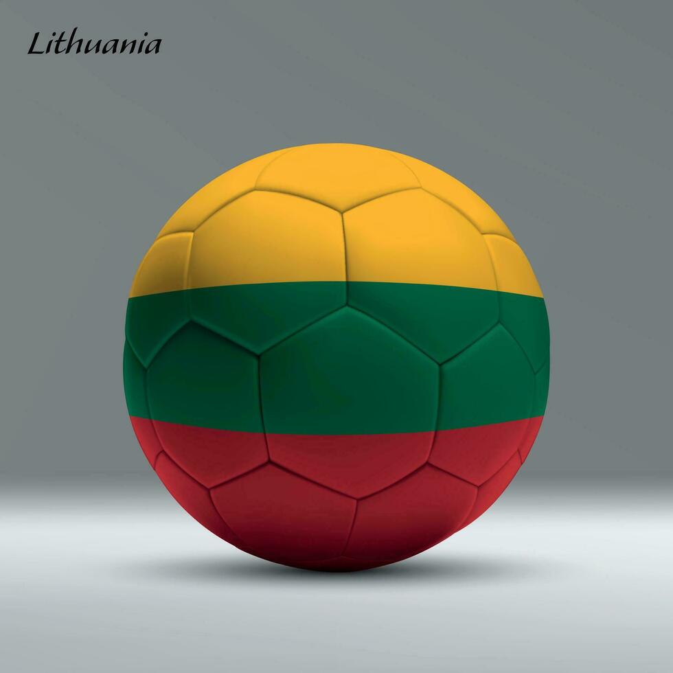 3d realista futebol bola eu com bandeira do Lituânia em estúdio fundo vetor