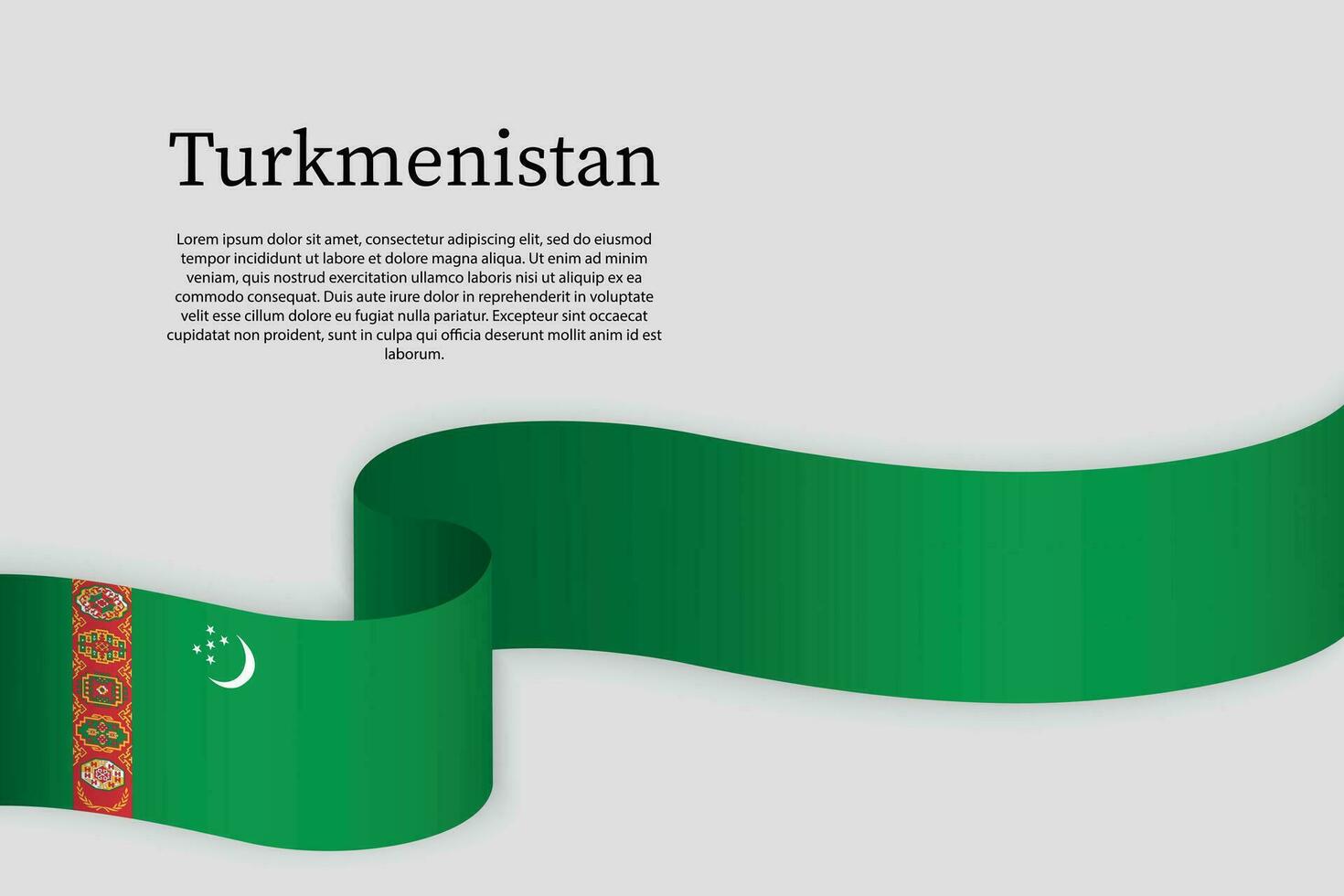 fita bandeira do turcomenistão. celebração fundo vetor