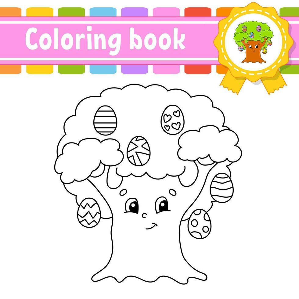 livro de colorir para crianças. personagem alegre. estilo bonito dos desenhos animados. silhueta de contorno preto. isolado no fundo branco. ilustração vetorial. vetor