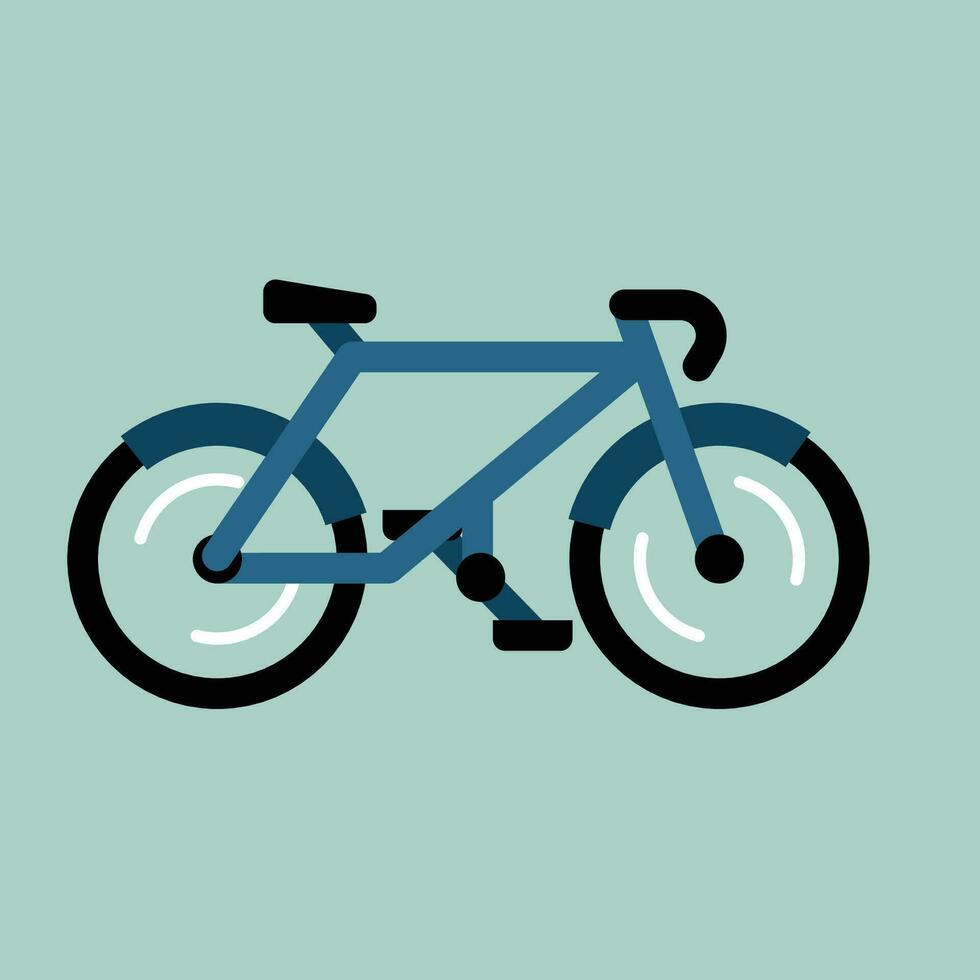 azul bicicleta em a estrada vetor