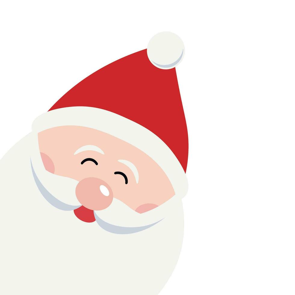 Natal santa claus fofa sorrir desenho animado vetor isolado branco fundo