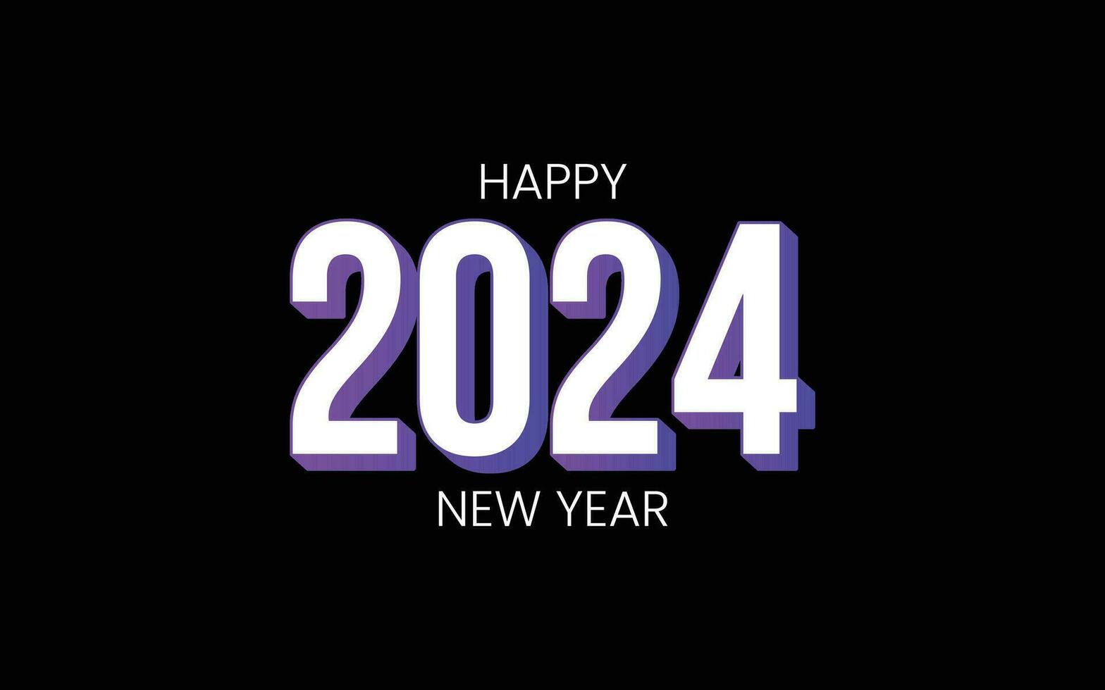 feliz Novo ano 2024 Projeto. com colorida truncado número ilustrações. Prêmio vetor Projeto para poster, bandeira, cumprimento e Novo ano 2024 celebração.