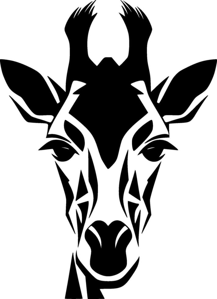 girafa - Preto e branco isolado ícone - vetor ilustração