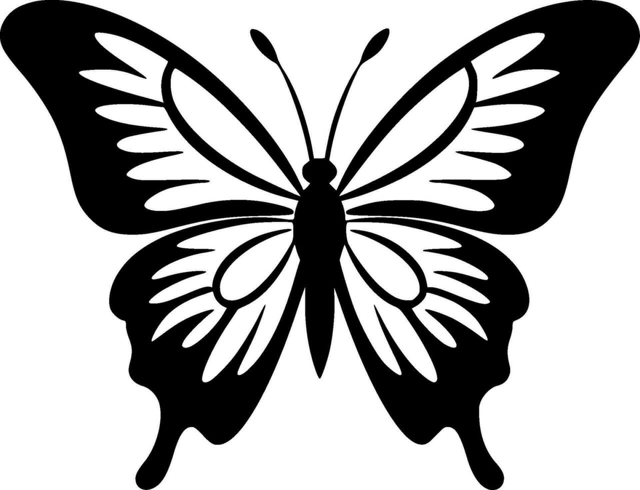 borboleta, Preto e branco vetor ilustração