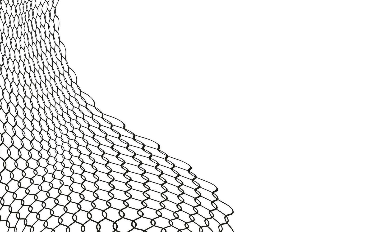 ilustração do uma Preto pescaria ou futebol net.xadrez ondulado fundo dentro rabisco estilo. vetor