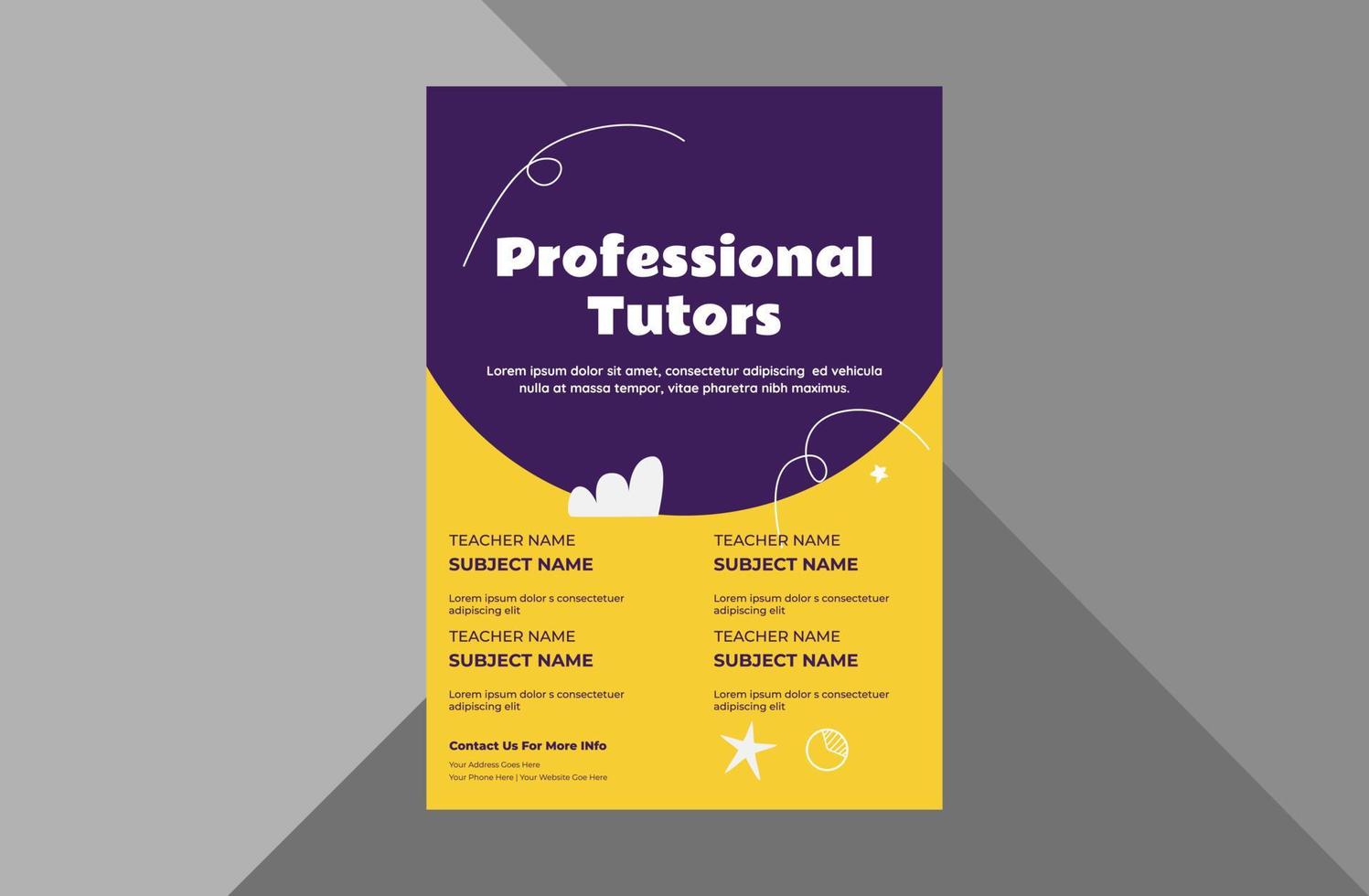 design de folheto de promoção de serviço de tutoria. modelo de folheto de pôster de serviço de tutoria online. modelo a4, design de brochura, capa, folheto, cartaz, pronto para impressão vetor