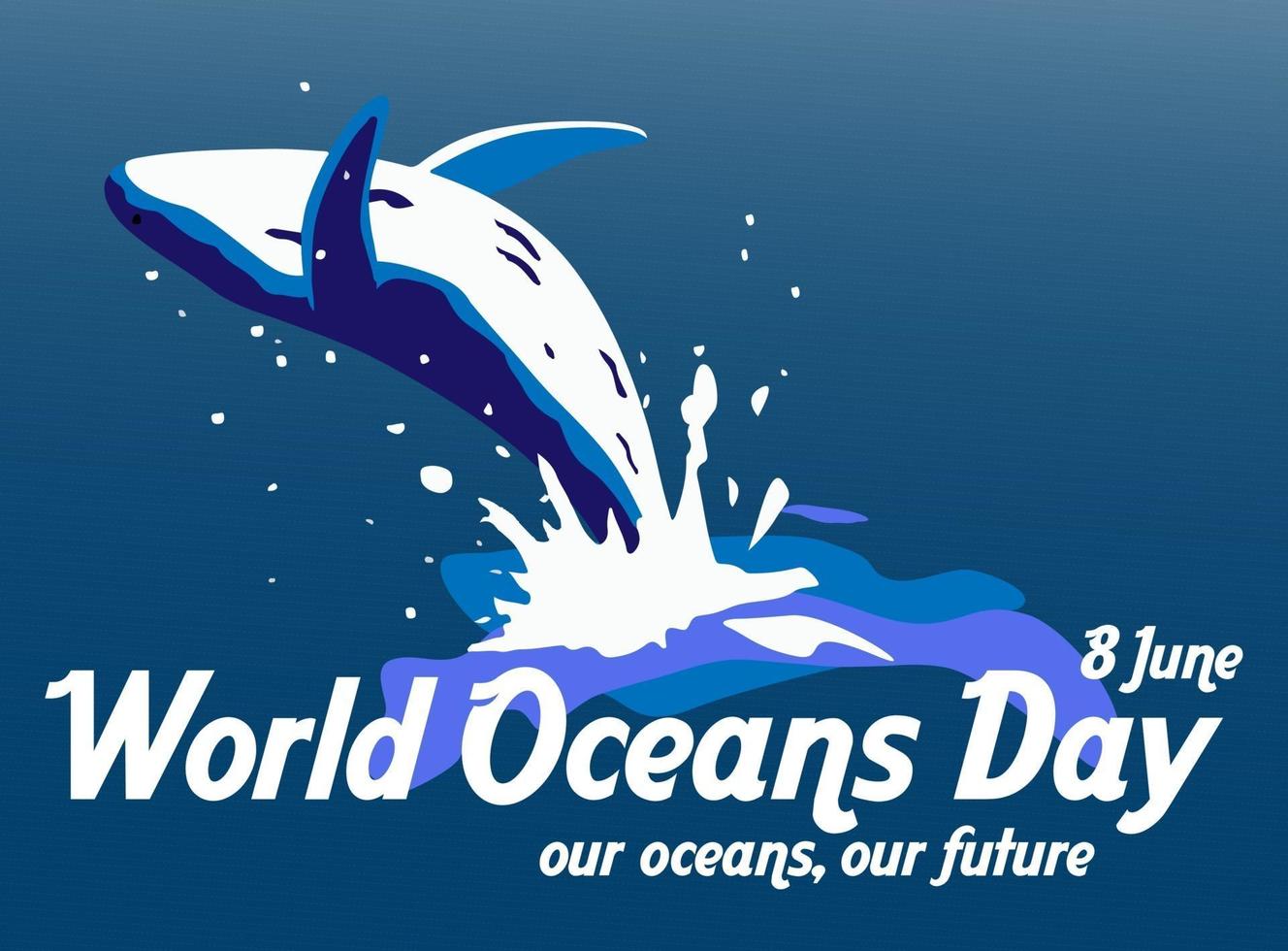 vetor do dia mundial do oceano