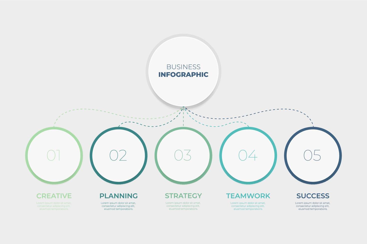 modelo de infográfico com 5 etapas para o sucesso. vetor