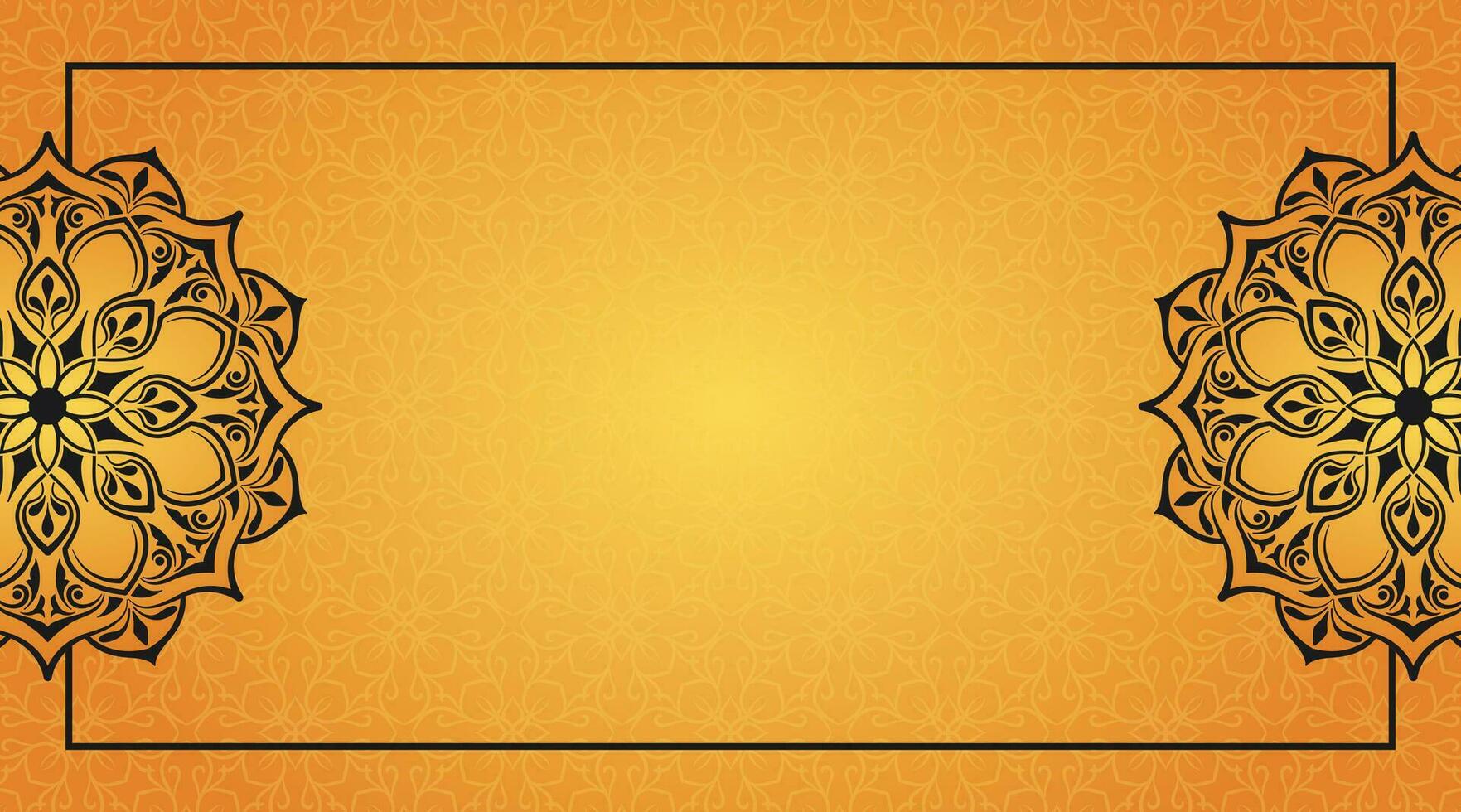 amarelo abstrato fundo, com ornamental mandala vetor