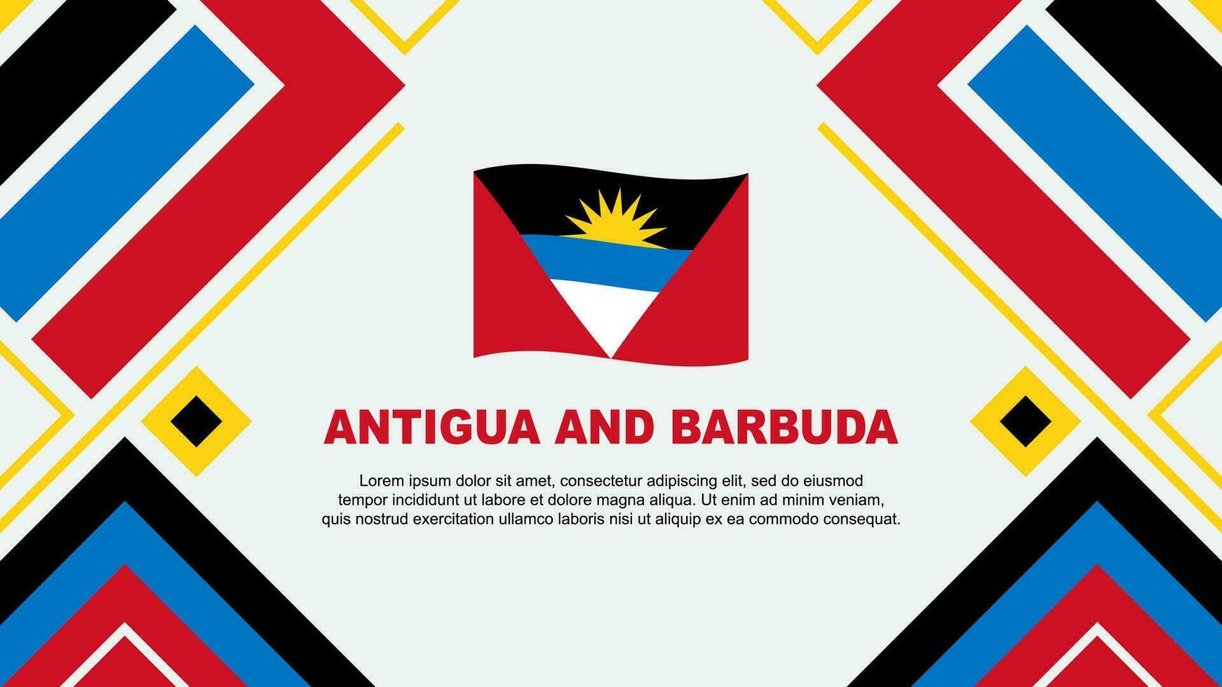 Antígua e barbuda bandeira abstrato fundo Projeto modelo. Antígua e barbuda independência dia bandeira papel de parede vetor ilustração. Antígua e barbuda bandeira