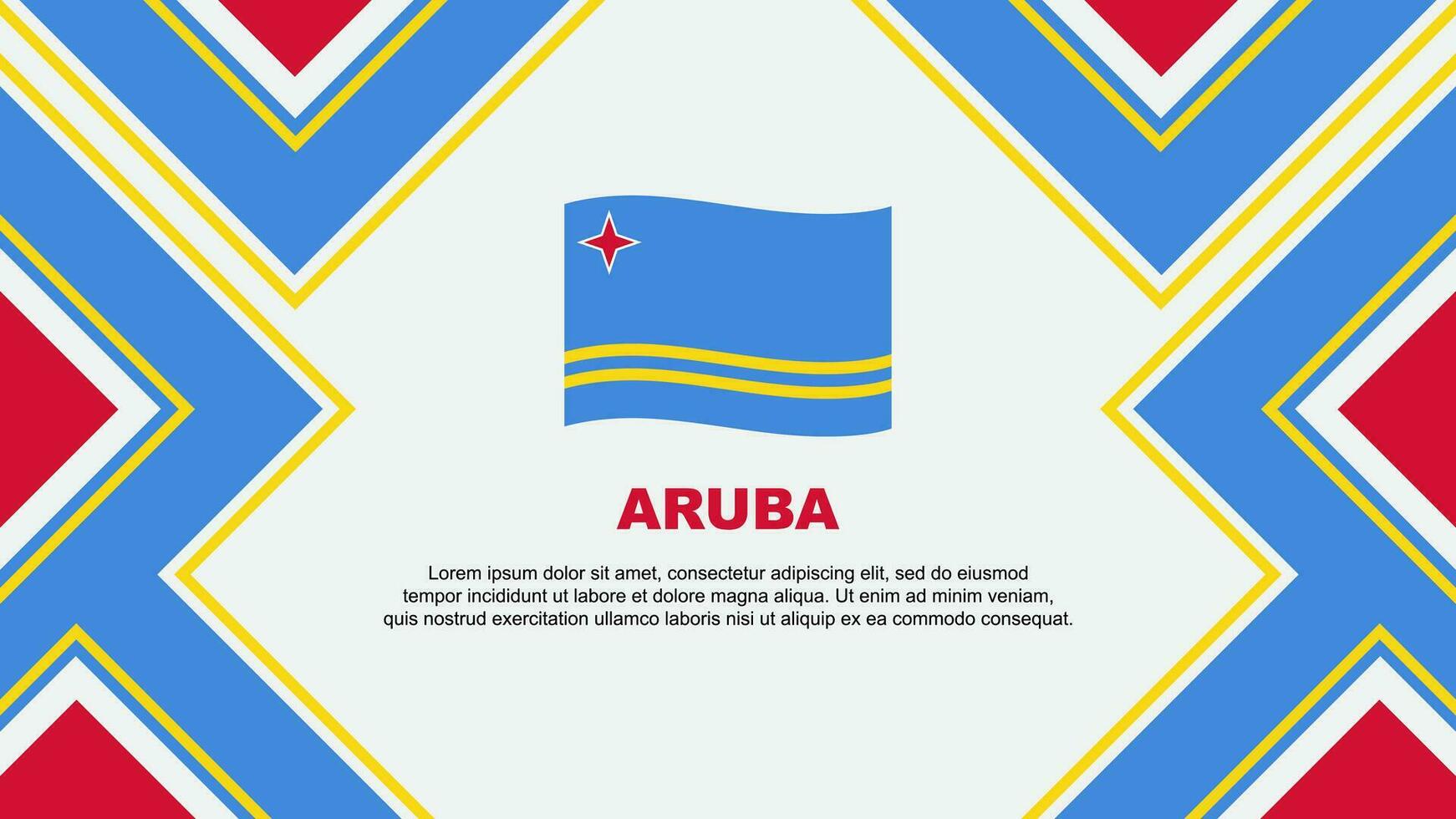 Aruba bandeira abstrato fundo Projeto modelo. Aruba independência dia bandeira papel de parede vetor ilustração. Aruba vetor