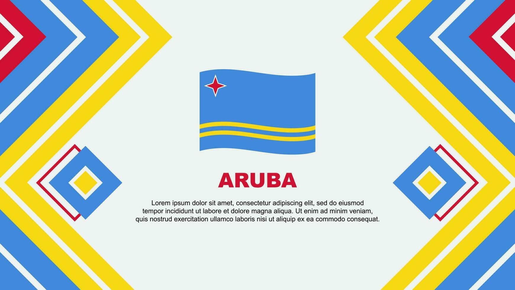 Aruba bandeira abstrato fundo Projeto modelo. Aruba independência dia bandeira papel de parede vetor ilustração. Aruba Projeto