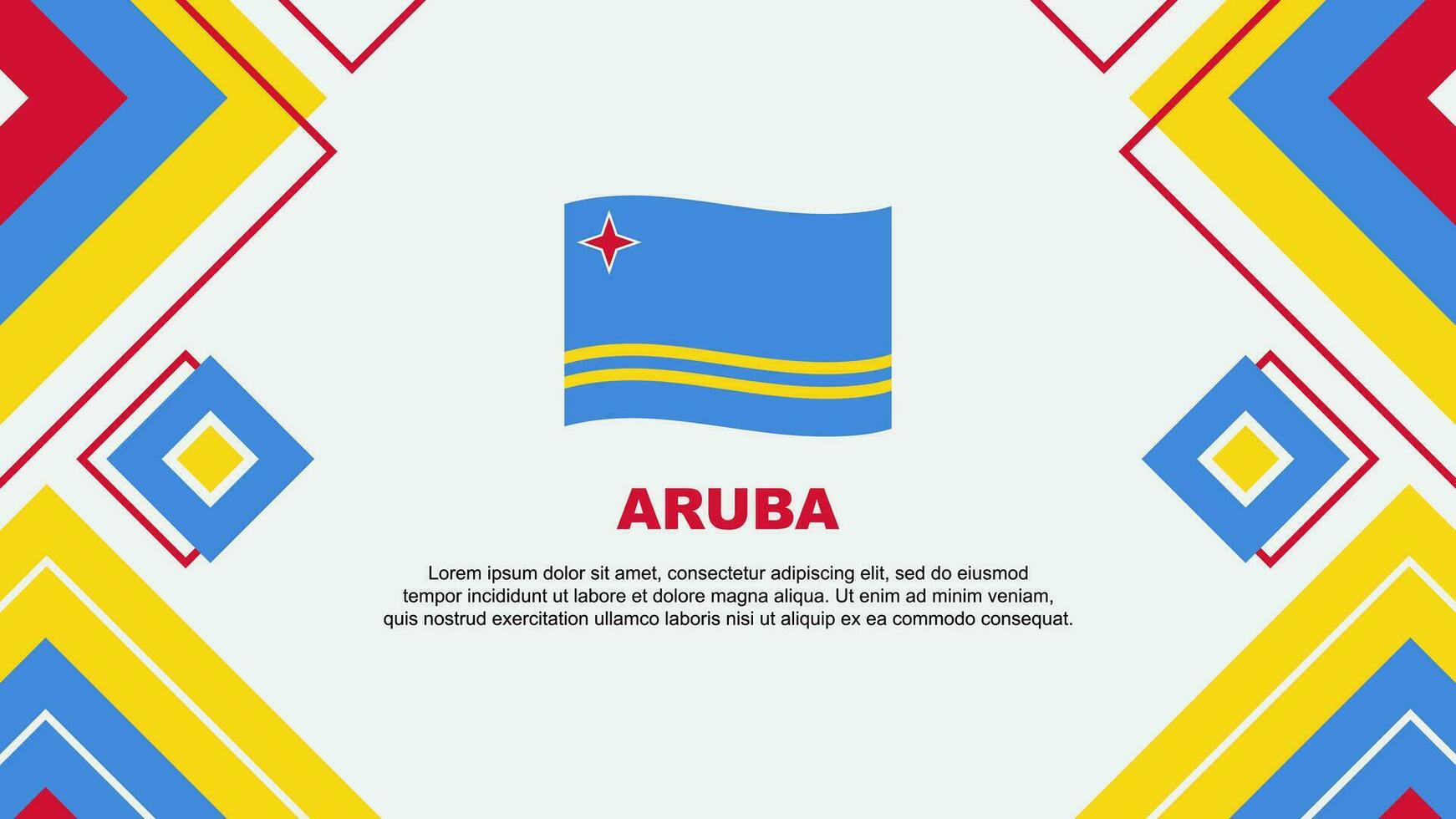 Aruba bandeira abstrato fundo Projeto modelo. Aruba independência dia bandeira papel de parede vetor ilustração. Aruba fundo