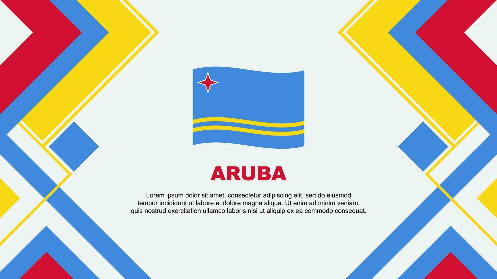 Aruba bandeira abstrato fundo Projeto modelo. Aruba independência dia bandeira papel de parede vetor ilustração. Aruba bandeira