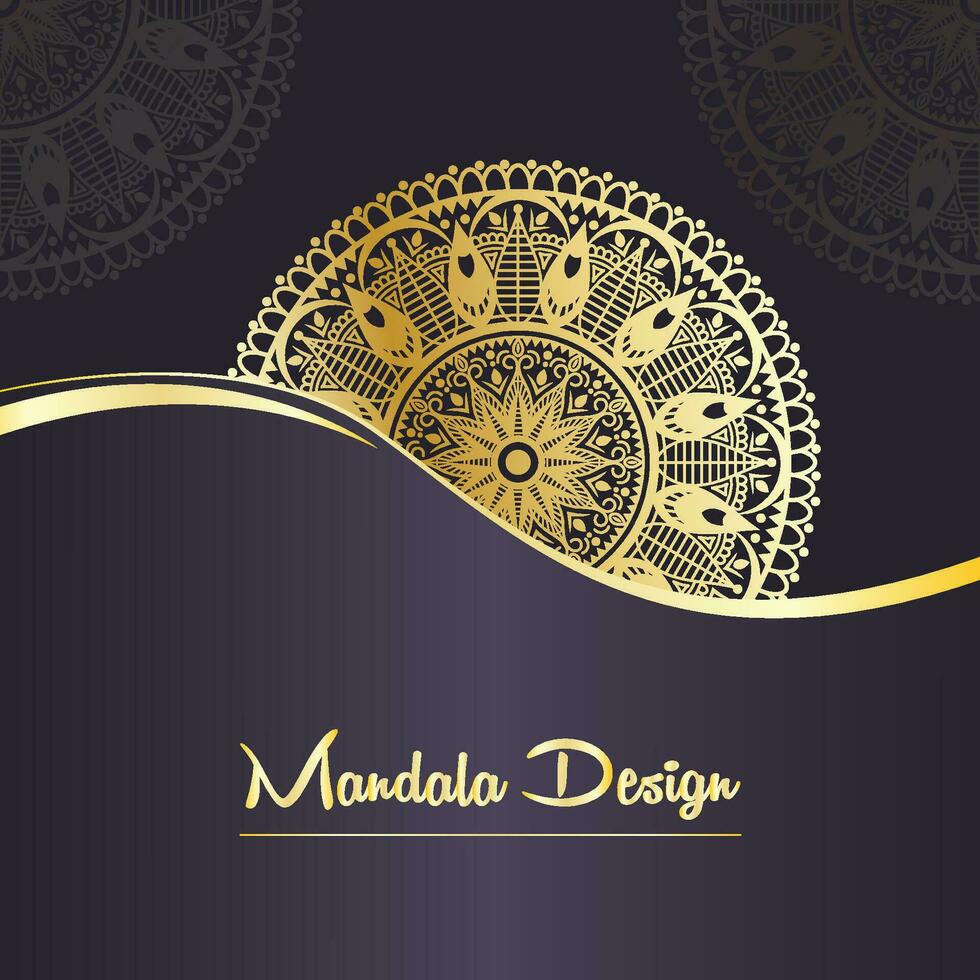 fundo de mandala de luxo com arabesco dourado padrão árabe islâmico estilo oriental. mandala decorativa de estilo ramadã. vetor