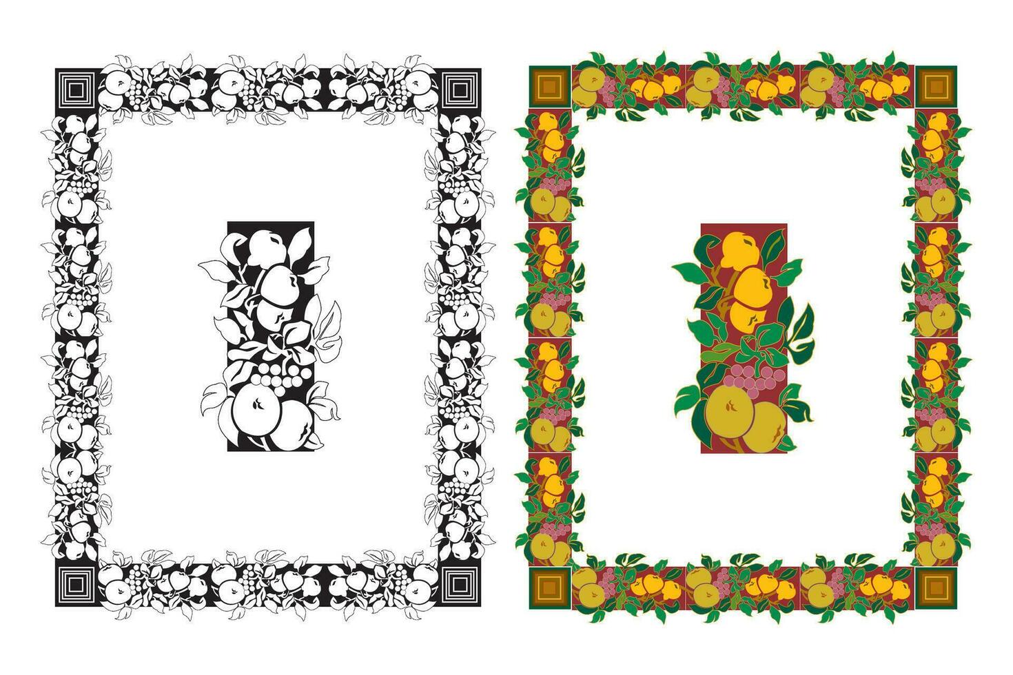 vintage floral clássico caligráfico retro vinheta rolagem quadros ornamental Projeto elementos Preto e cor conjunto isolado vetor