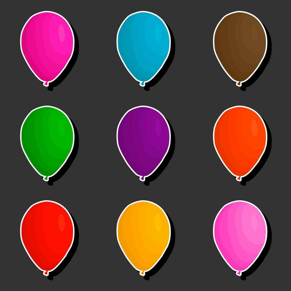 lindo ilustração em tema do a comemorar anual feriado com inflável balões vetor