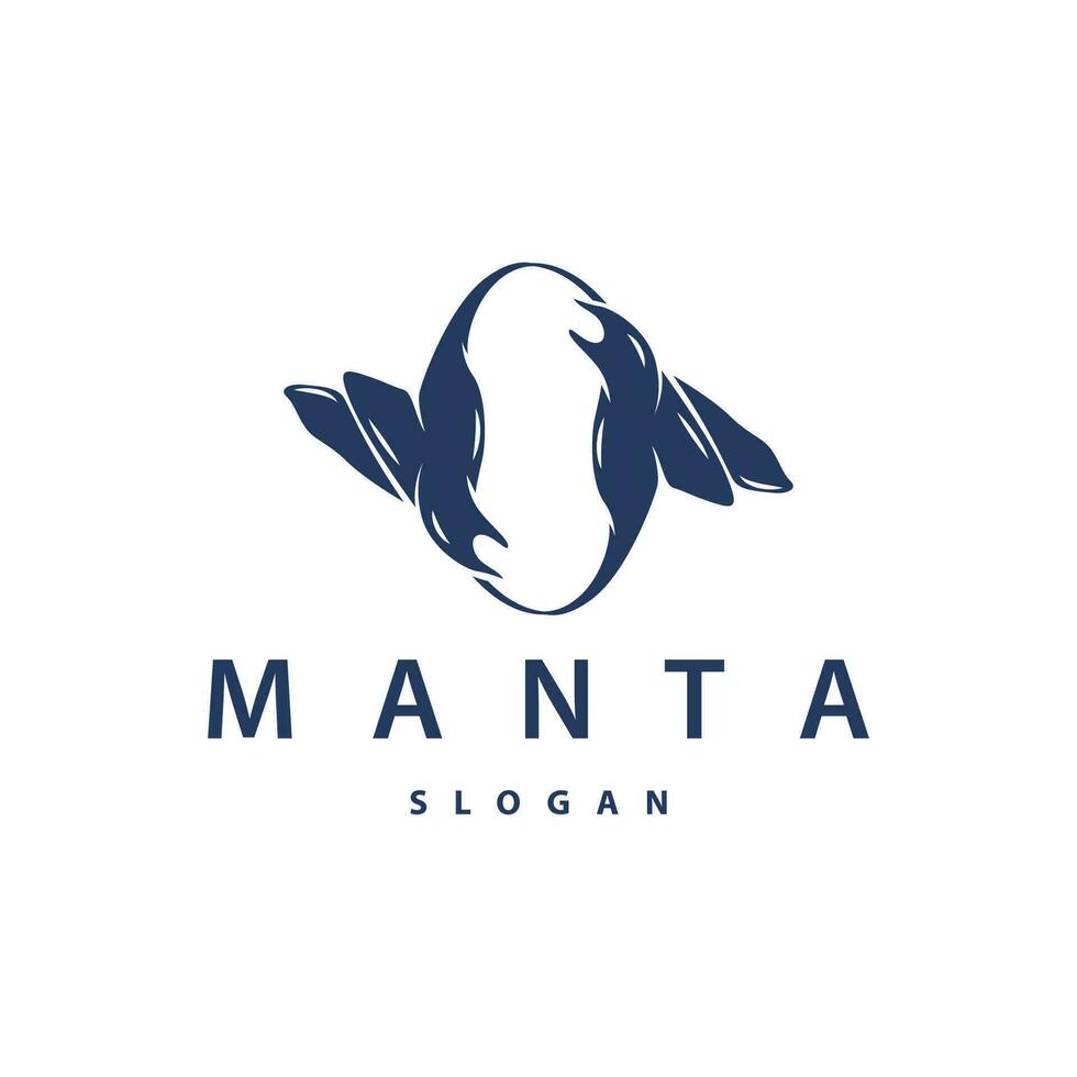 arraia peixe logotipo oceano animal Projeto simples Preto manta silhueta ilustração vetor