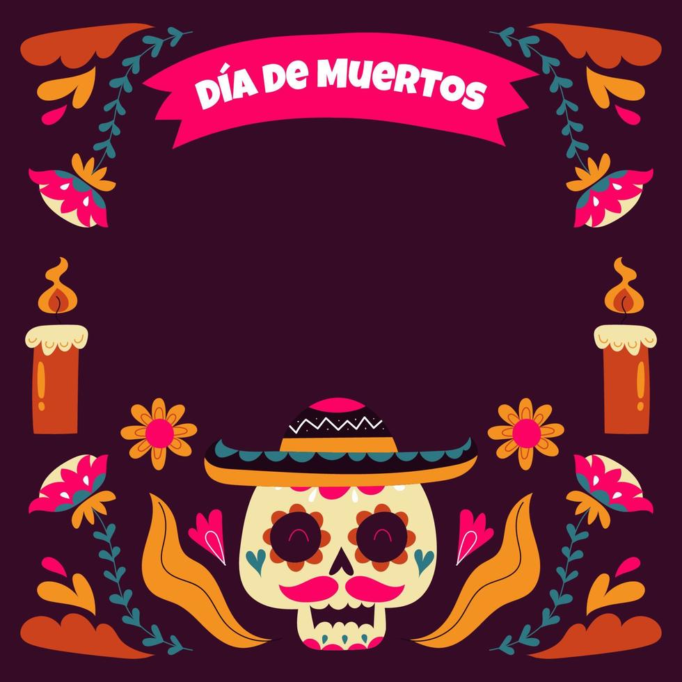 fundo do dia de muertos vetor