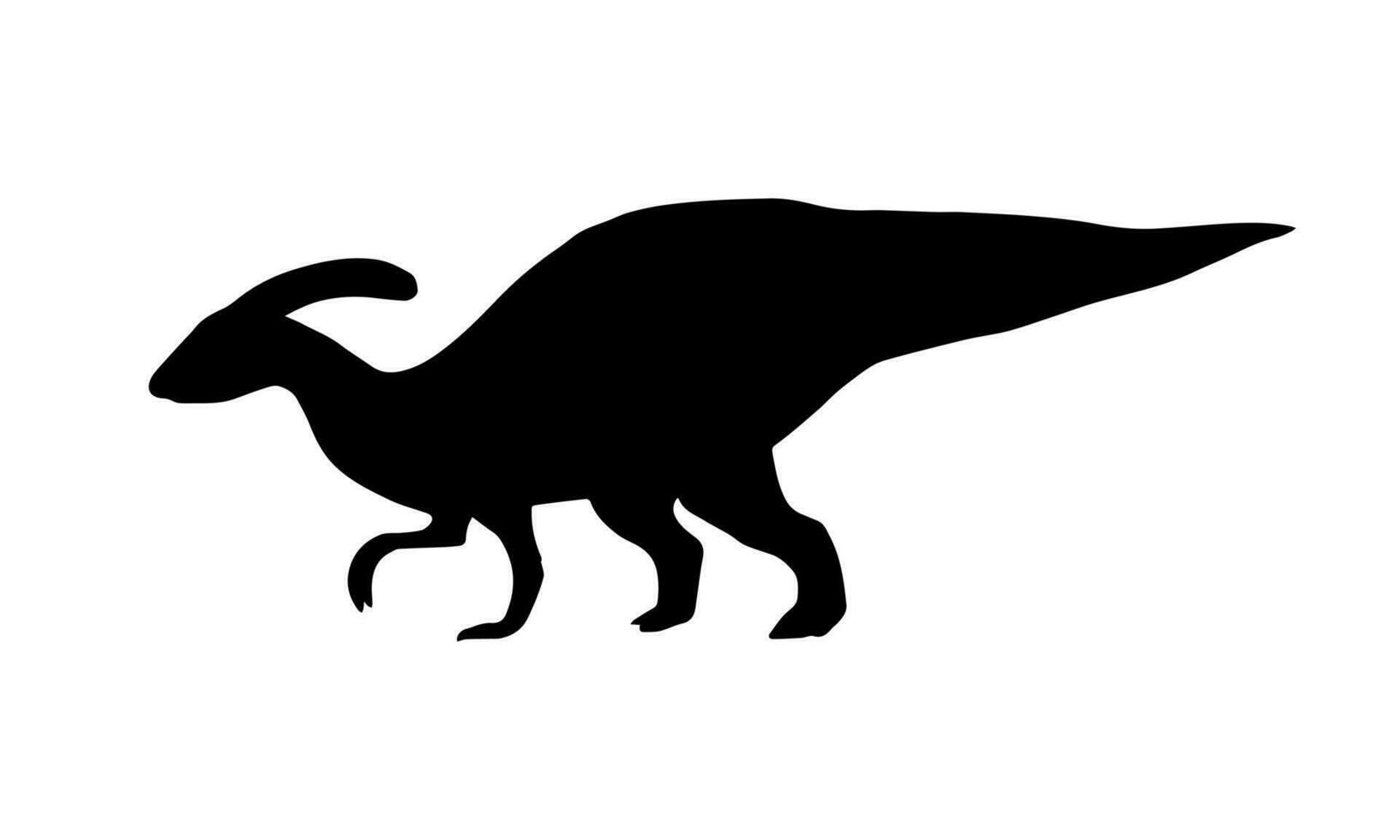 vetor mão desenhado rabisco parasaurolophus dinossauro silhueta