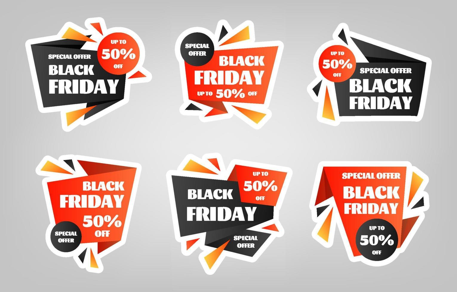 coleção de adesivos black friday vetor