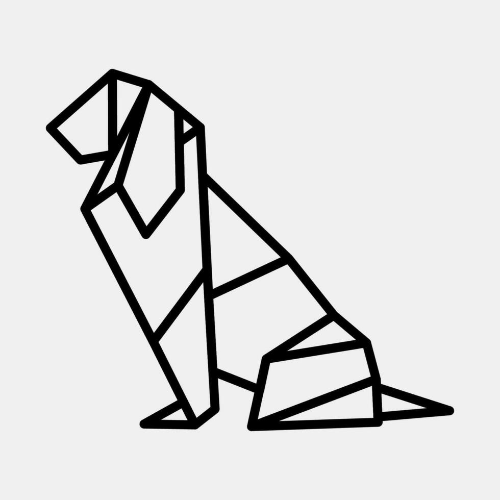 ícone cachorro origami. chinês zodíaco elementos. ícones dentro linha estilo. Boa para impressões, cartazes, logotipo, anúncio, decoração, infográficos, etc. vetor