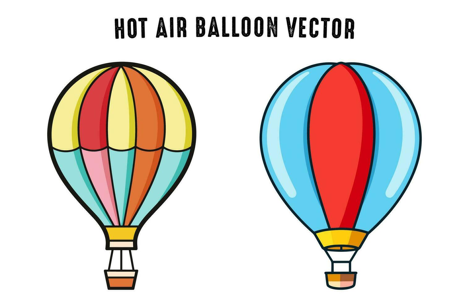 quente ar balão plano ilustração definir, colorida quente ar balão vetor agrupar