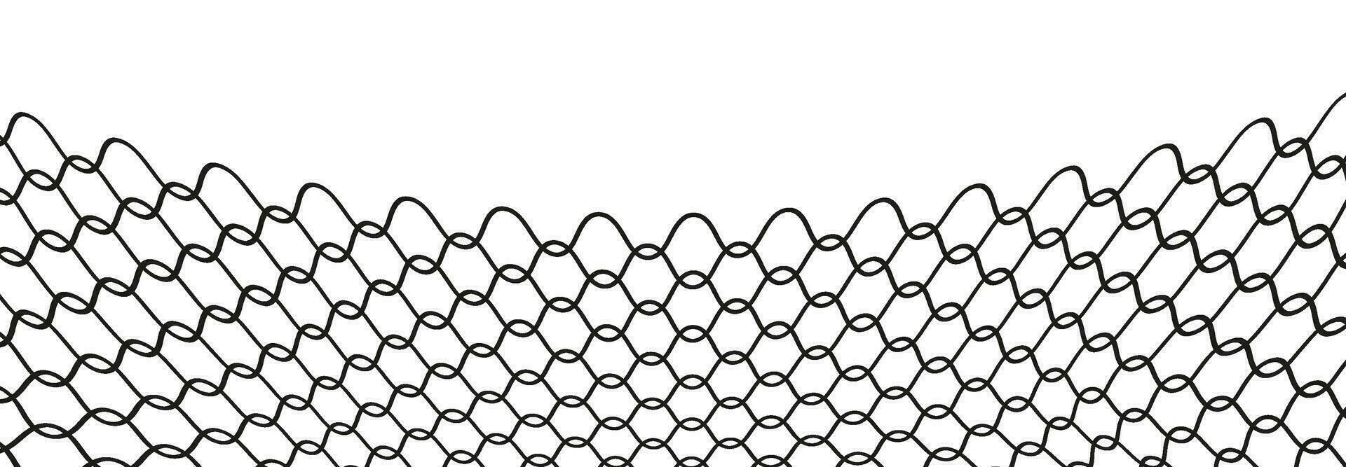 ilustração do uma Preto pescaria ou futebol net.xadrez ondulado fundo dentro rabisco estilo. vetor