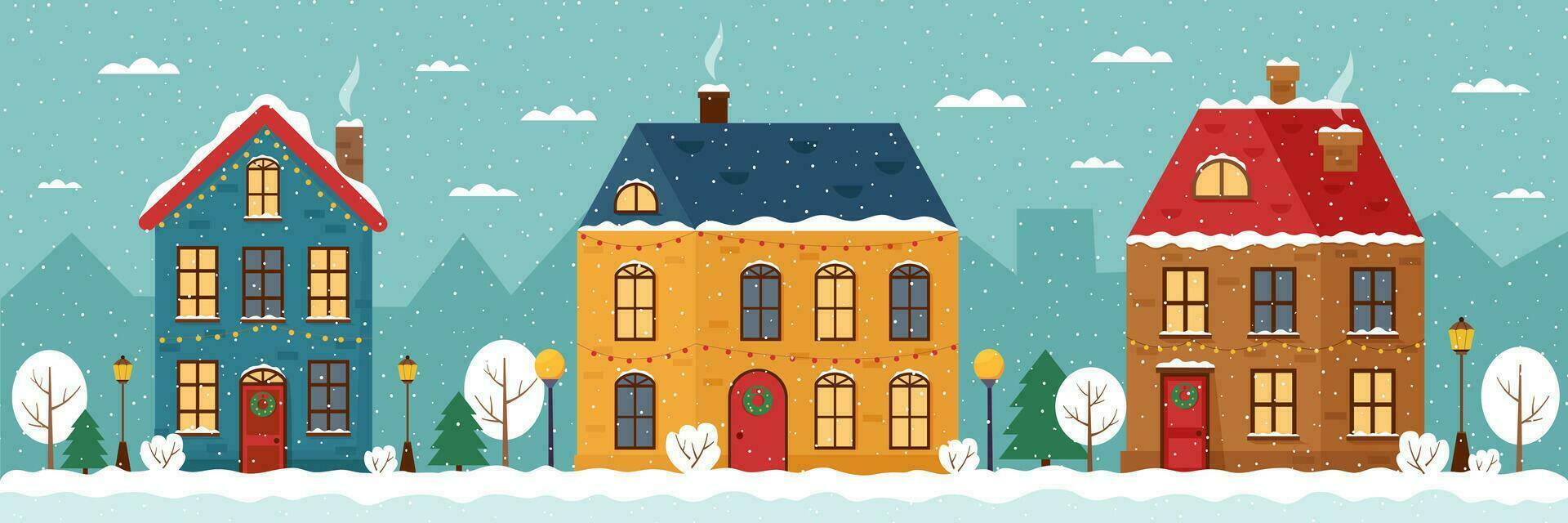 ilustração de casa de inverno vetor