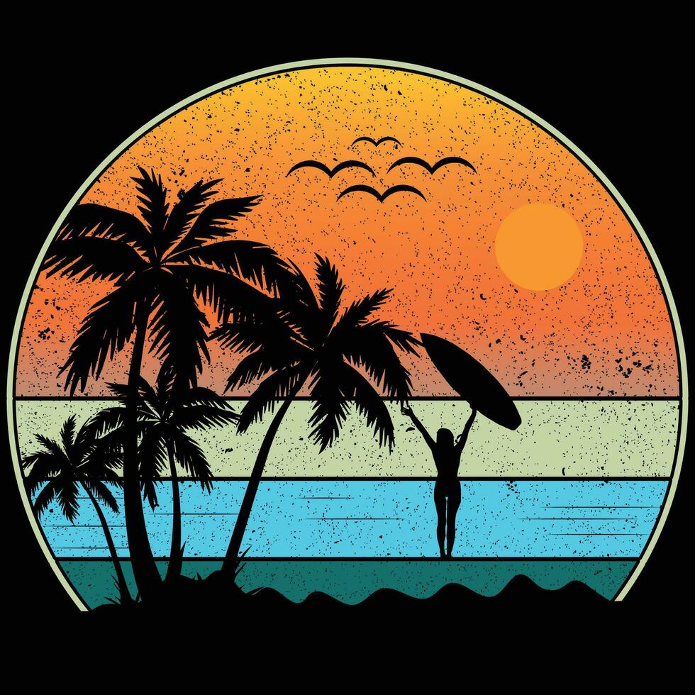 melhor verão t camisa Projeto vetor