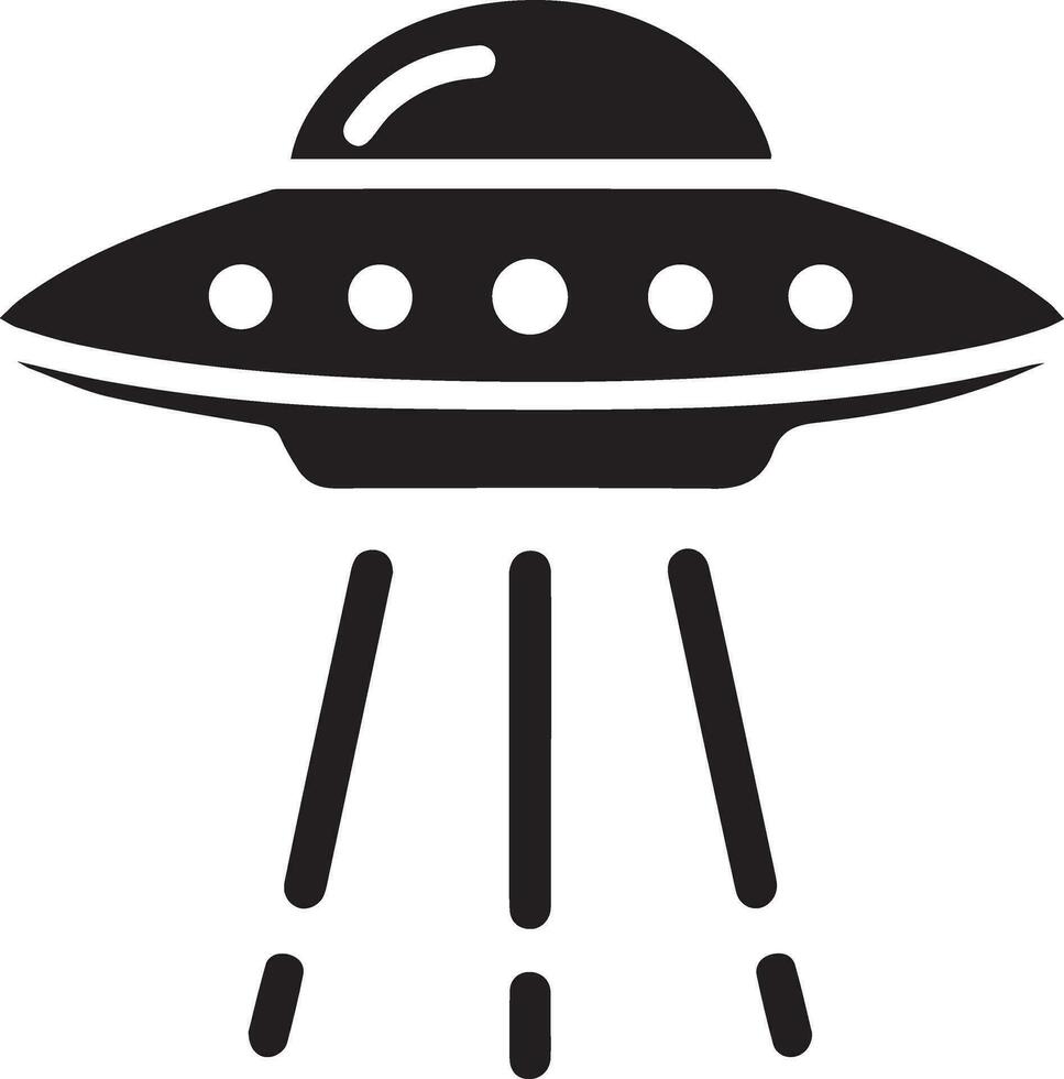 UFO ícone vetor silhueta Preto cor 6