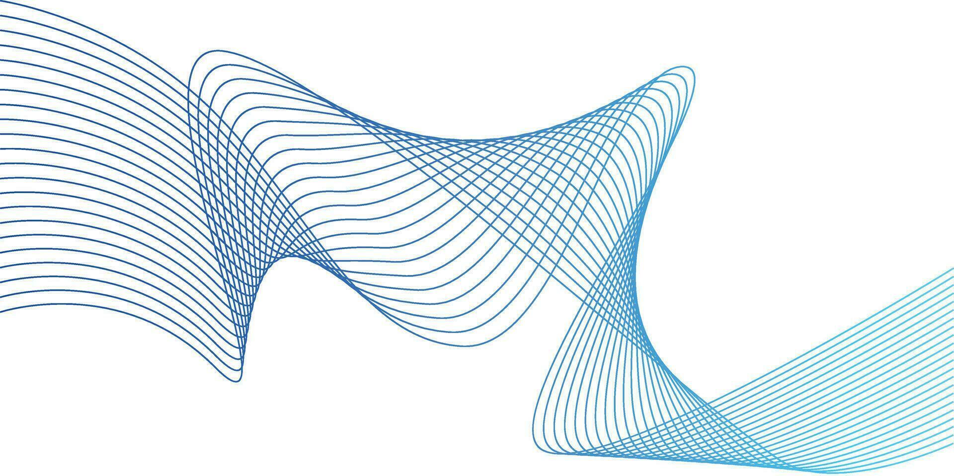 torcido curva linhas com misturado efeitos. tecnologia abstrato linhas em branco fundo. frequência som ondas, vetor