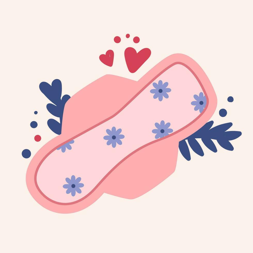 menstrual sanitário almofada. plano vetor ilustração.