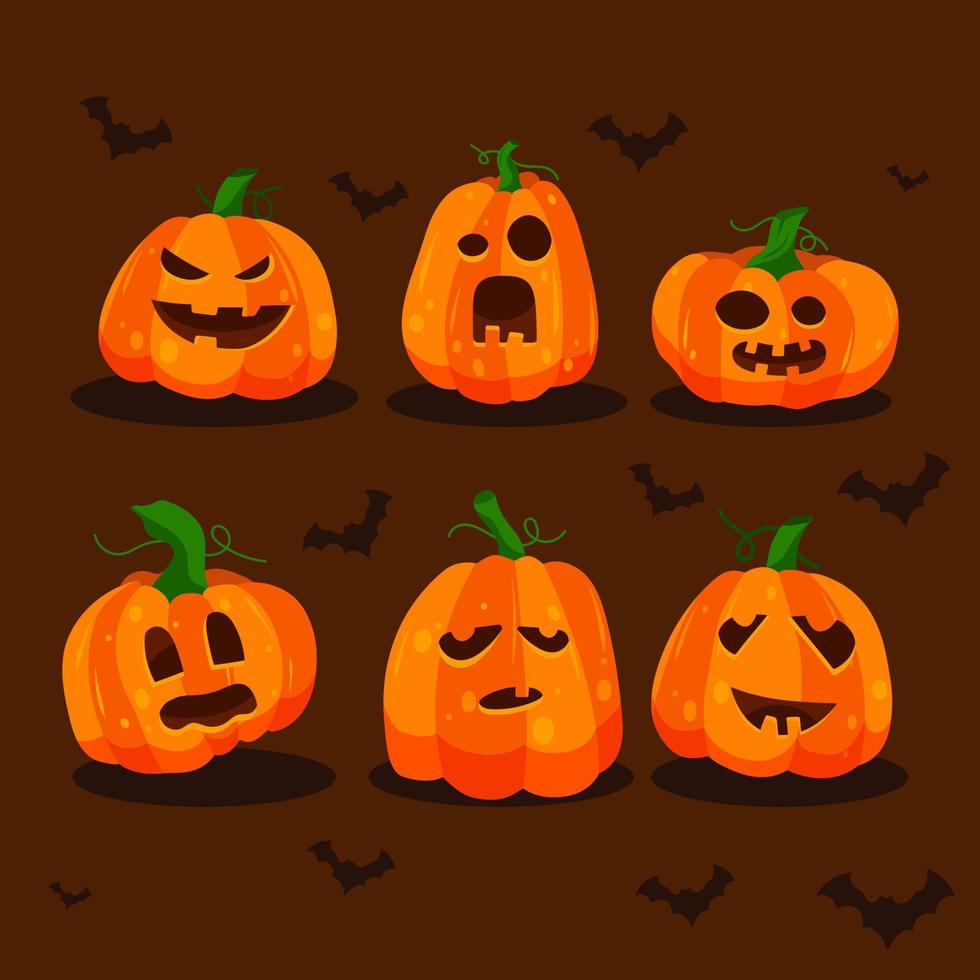 coleção de personagens jack'o lantern vetor