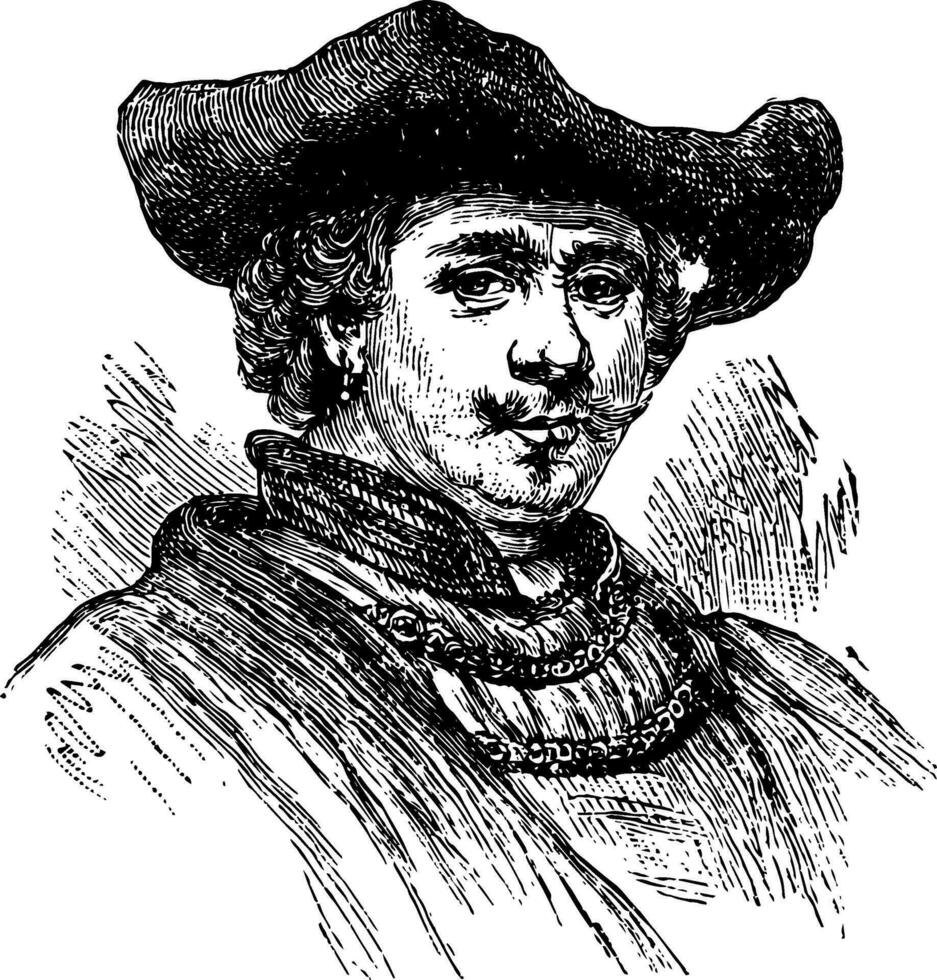 rembrandt furgão ryn vintage ilustração vetor