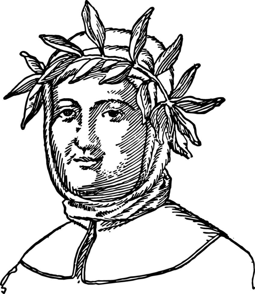 Francesco Petrarca, vintage ilustração vetor