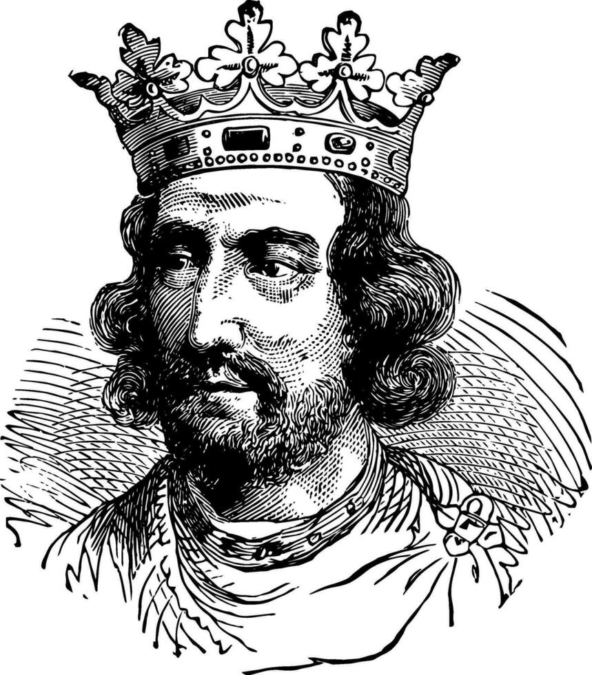 Henry iii da Inglaterra, ilustração vintage vetor