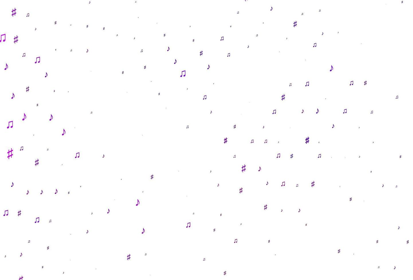 textura vector roxo claro com notas musicais.