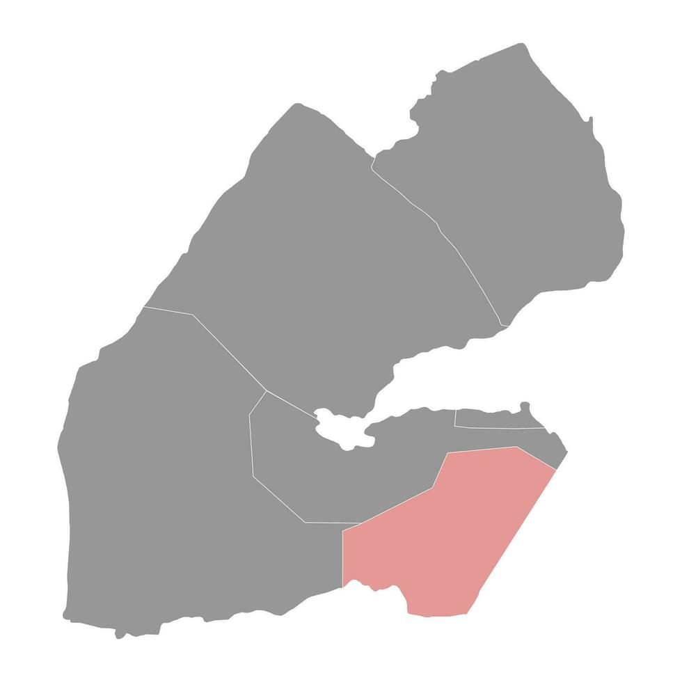 todos sabieh região mapa, administrativo divisão do djibuti. vetor ilustração.