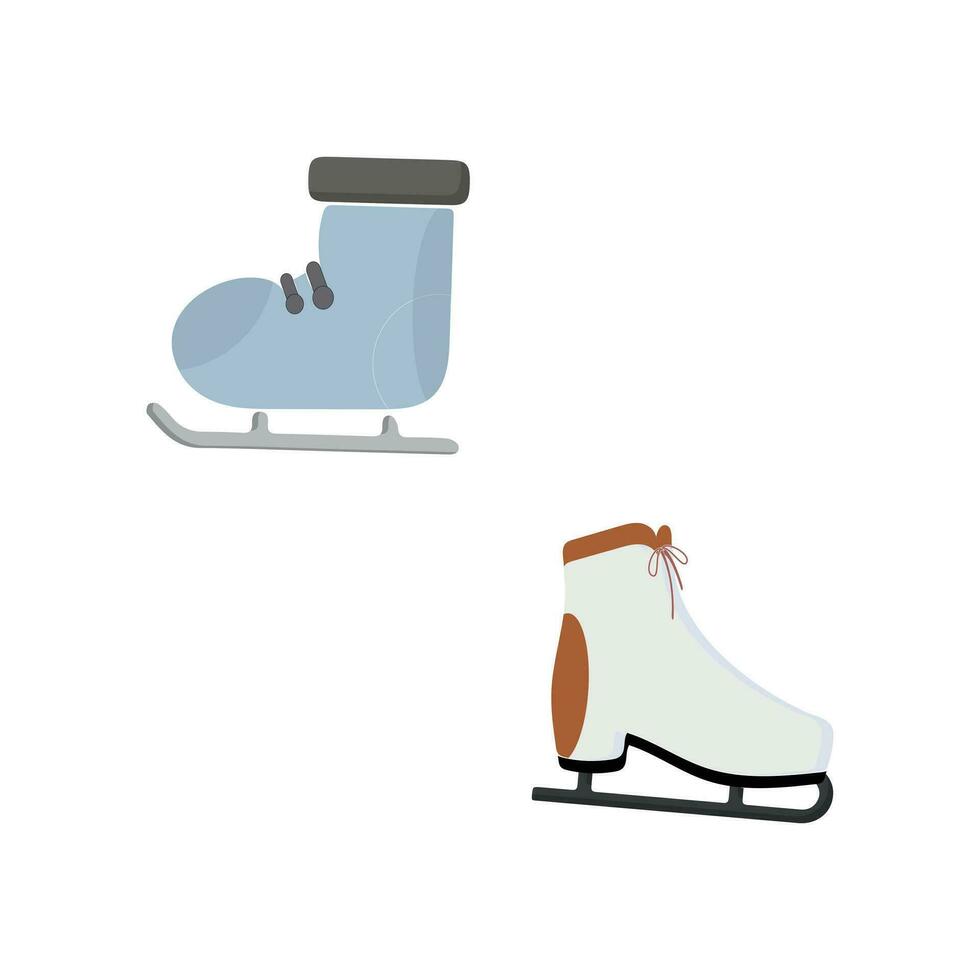 gelo patins ícone definir. plano conjunto do gelo patins vetor ícones para rede Projeto. inverno Esportes sapato par para gelo patinação concorrência isolado