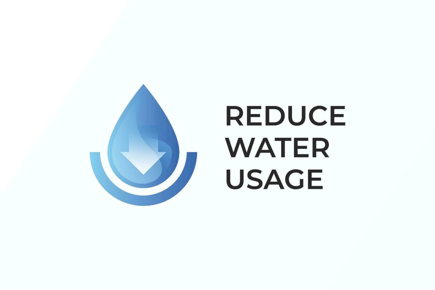 reduzir água uso logotipo conceito para vida humano meio Ambiente sustentável natureza vetor